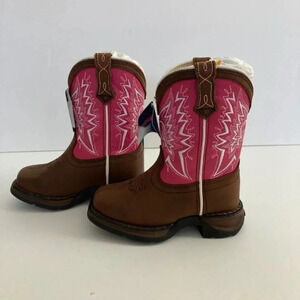 Durango Lil' Toddler Let Love Fly Western Boots - Brown/Pink Size 6